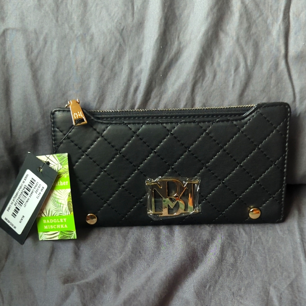 Badgley Mischka Quilted Long Card Wallet